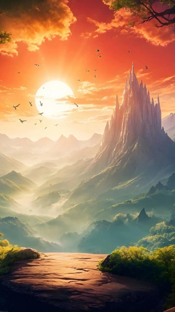 Sunset Mountain Landscape