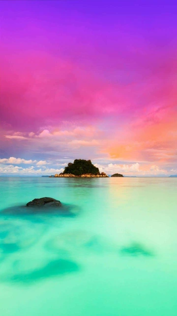View Of Island With Clouds 4K