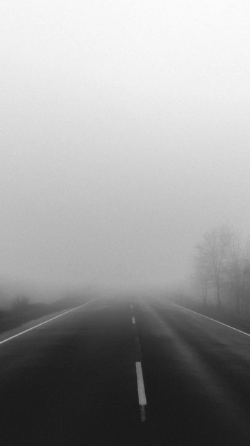 View Of Road In Foog 4K