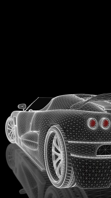 Wireframe Sports Car