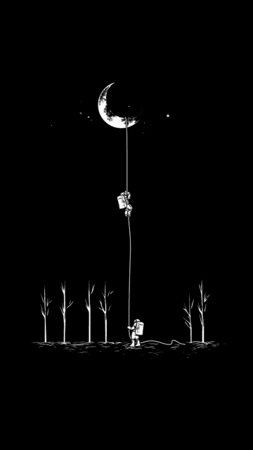 Astronaut Climbing Moon
