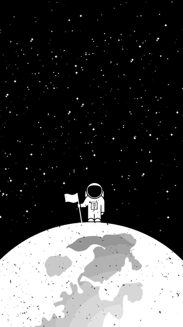 Astronaut on Moon with Flag