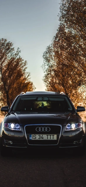 Black Audi Station Wagon Front View