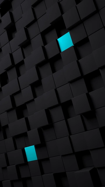 Black Cubes with Cyan Accents