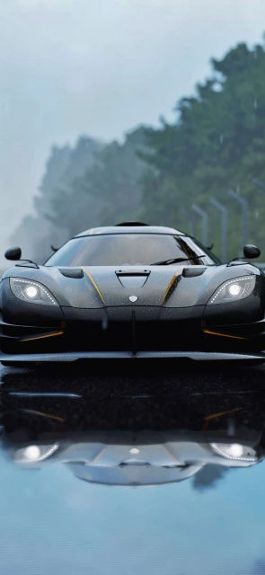 Black Sports Car Reflection