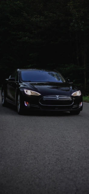 Black Tesla Car on Road