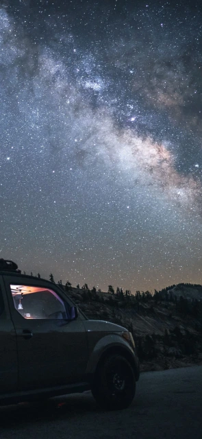 Car Parked Under Milky Way
