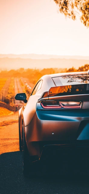 Car Rear View Sunset
