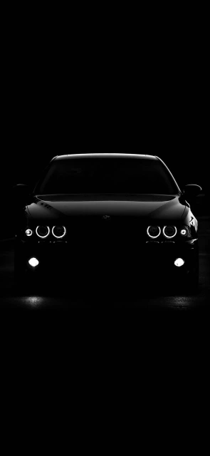 Dark Car Headlights Silhouette