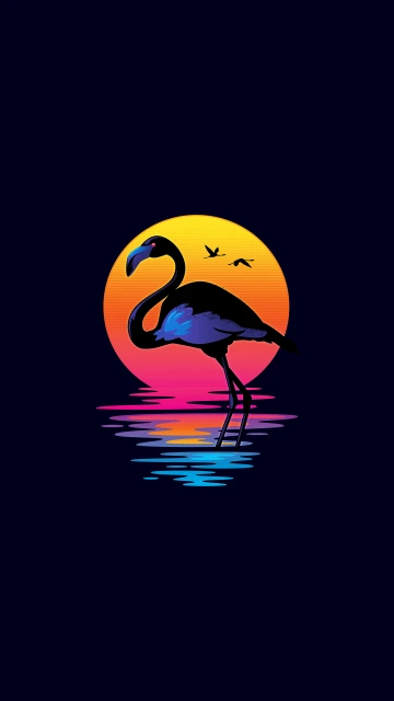 Flamingo Sunset Reflection