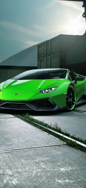Green Lamborghini Sports Car