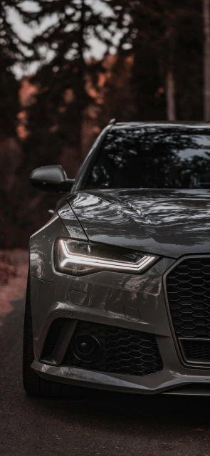 Grey Audi Car Front View