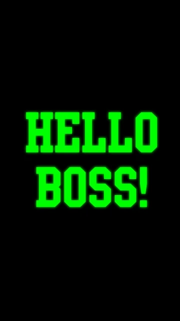 Hello Boss Green Text