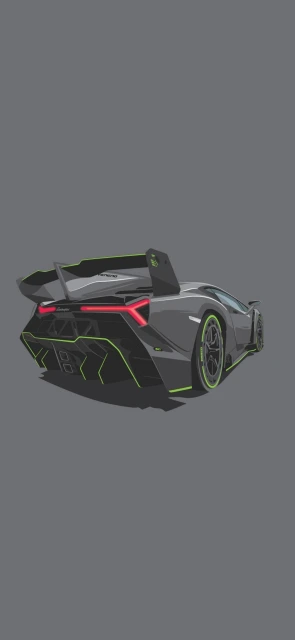 Lamborghini Rear View Illustration