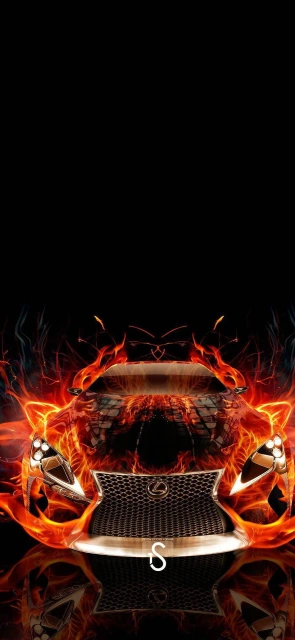 Lexus Car Front With Flames