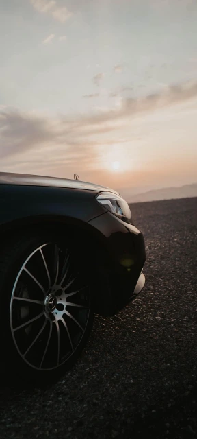 Mercedes Car Wheel Sunset