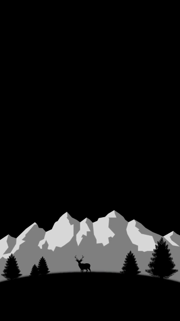Mountain Deer Silhouette