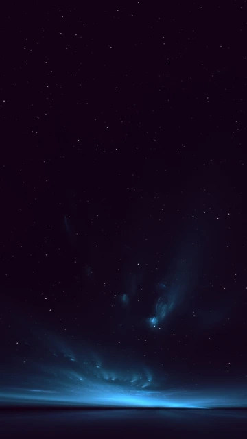 Night Sky with Blue Aurora