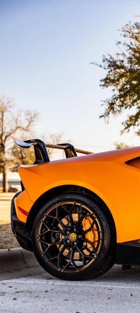 Orange Sports Car Rear Wheel