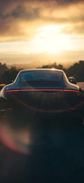 Porsche Car Rear Sunset