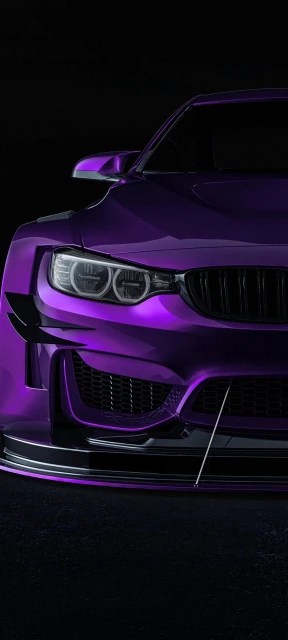Purple Bmw Car Front View