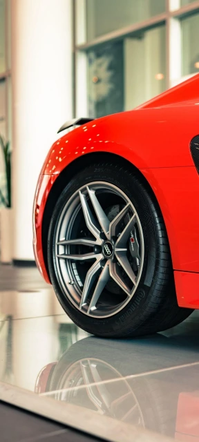 Red Car Wheel Detail