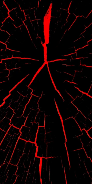 Red Cracks on Black Background