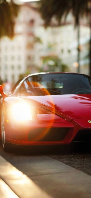 Red Ferrari Car Front Headlight