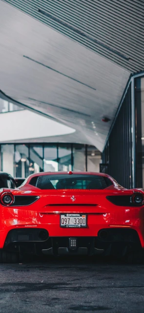 Red Ferrari Rear View