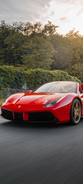 Red Ferrari Sports Car Driving