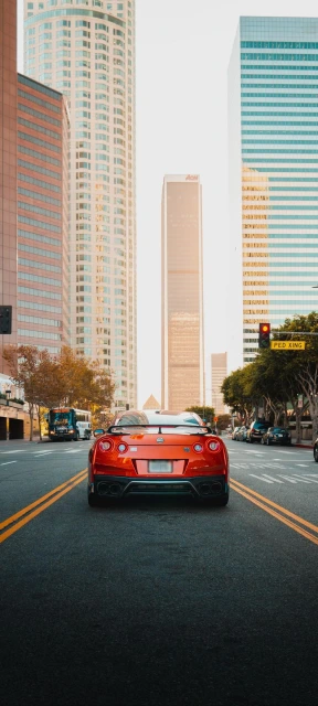 Red Sports Car City Street