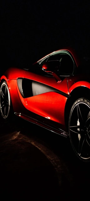 Red Sports Car in Dark