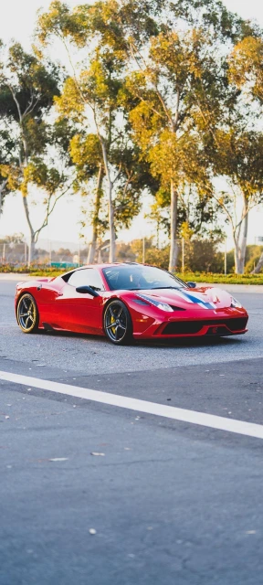 Red Sports Car on Road
