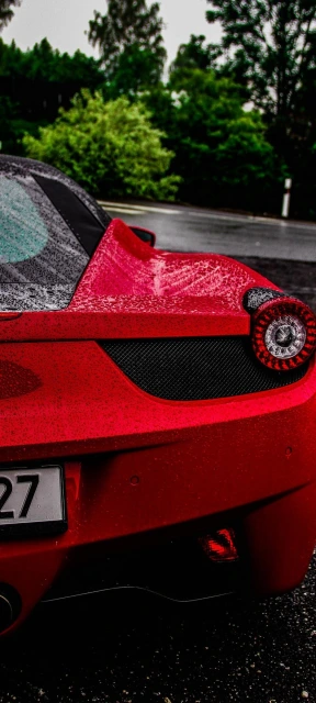 Red Sports Car Rear Detail
