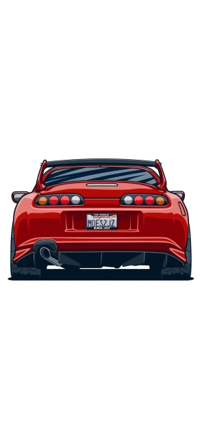 Red Sports Car Rear View
