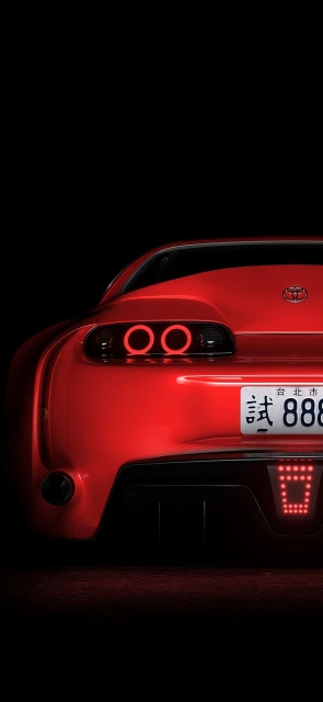 Red Toyota Supra Rear View
