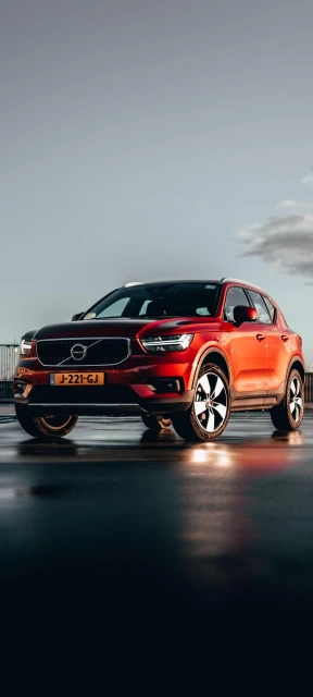 Red Volvo XC60 Front View