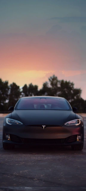 Tesla Black Car Wallpaper