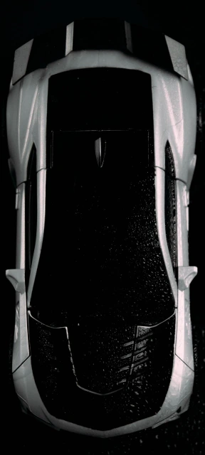 Top View of White Sports Car
