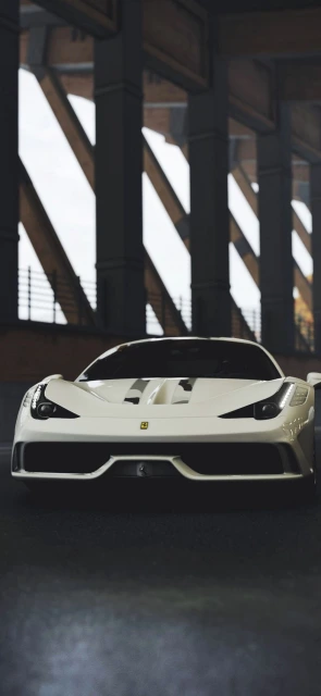White Ferrari Car