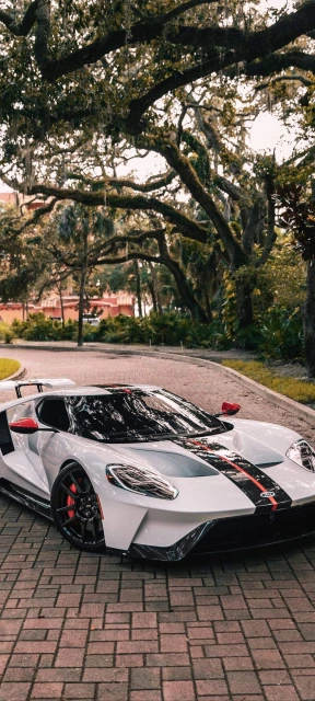 White Ford GT Sports Car