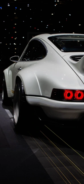 White Sports Car Rear View