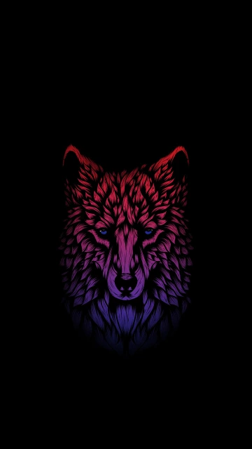 Wolf Head Gradient Art