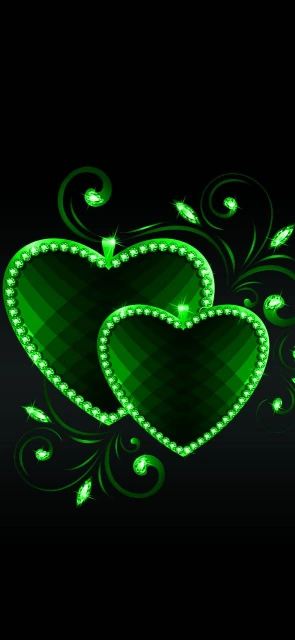 Green Hearts Wallpaper