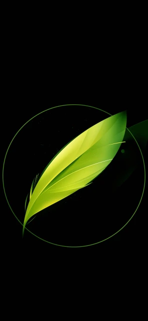 Green Leaf Circle Abstract