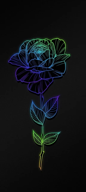 Neon Rose Illustration
