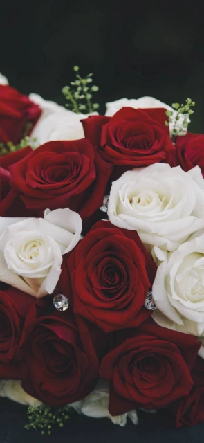 Red and White Roses Bouquet