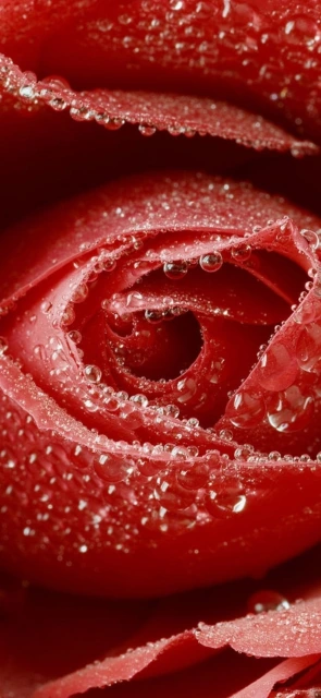 Red Rose with Dew