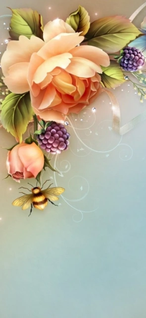 Rose and Berry Wallpaper