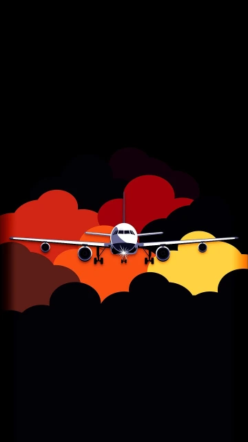 Airplane Through Clouds